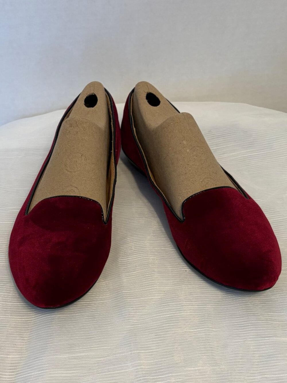 Sofft Belden Velvet Burgundy/Deep Crimson Red Slip-on Flats/Loafers